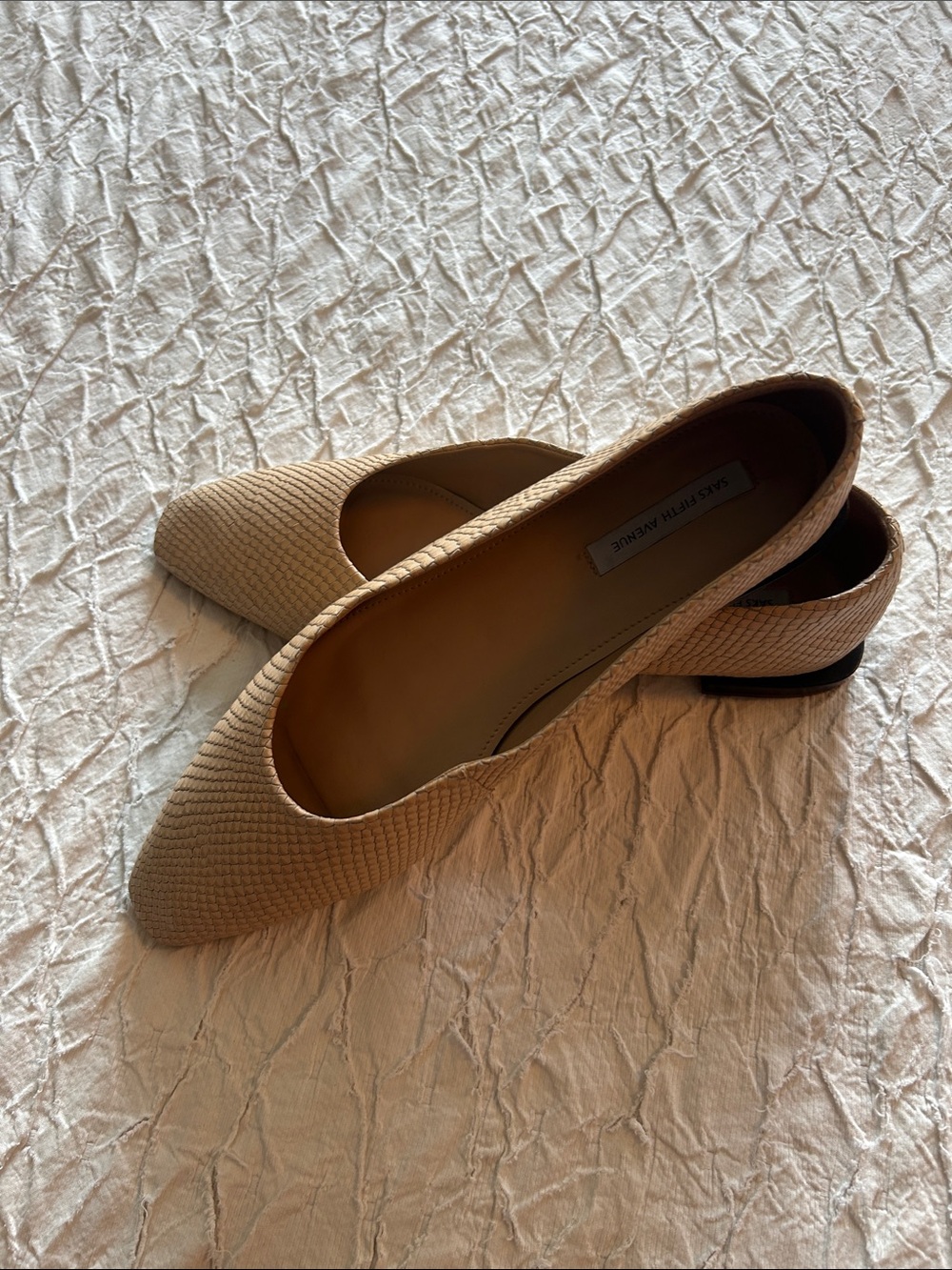 Beige leather ballet flat size 11